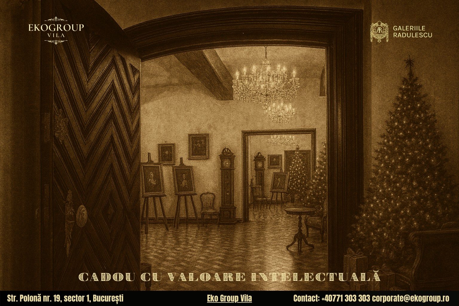 Un cadou de Crăciun cu parfum interbelic: accesul la expoziția «Crăciunul anilor ’30» la Eko Group Vila 3 Un cadou de Crăciun cu parfum interbelic: accesul la expoziția «Crăciunul anilor ’30» la Eko Group Vila